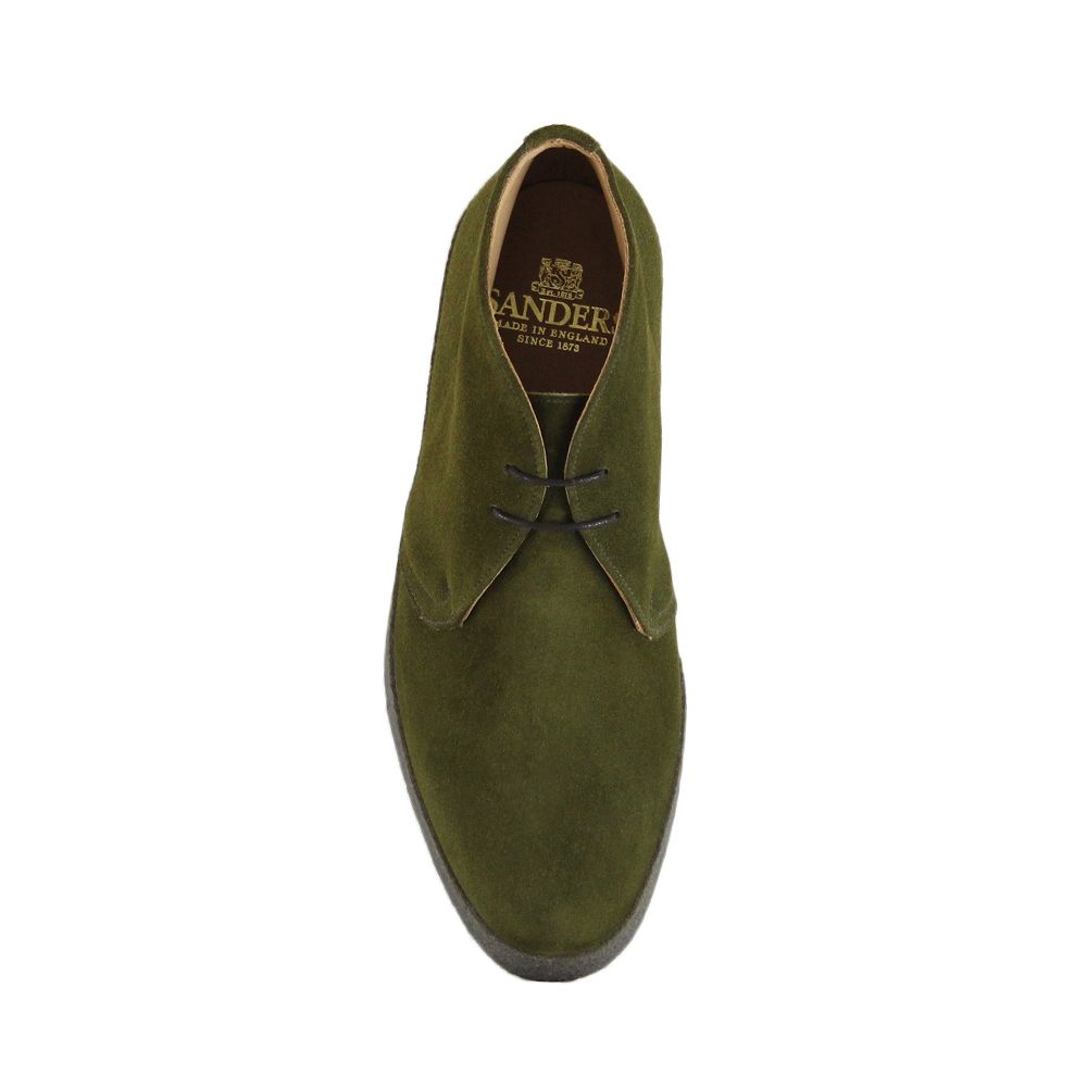 Sanders Hi Top Chukka Boot Moss Green Suede