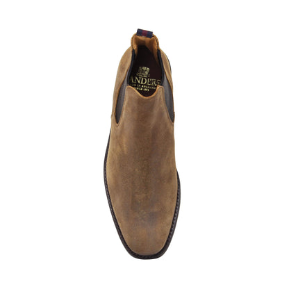 Sanders Liam Chelsea Boot Snuff Waxed Suede
