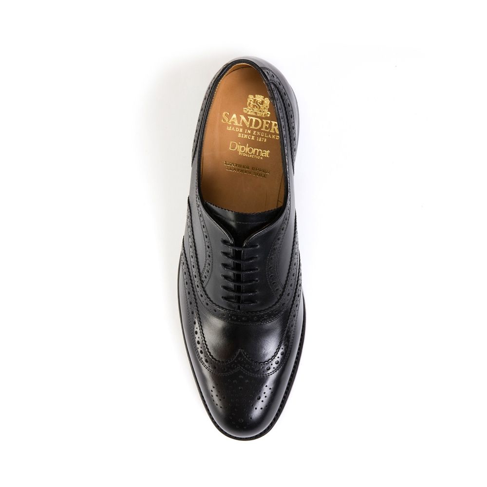 Sanders London Brogue Oxford Black