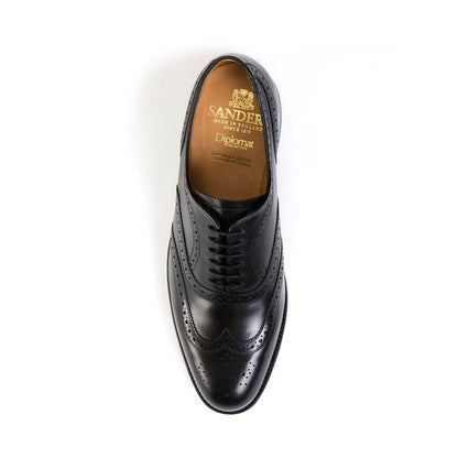 Sanders London Brogue Oxford Black