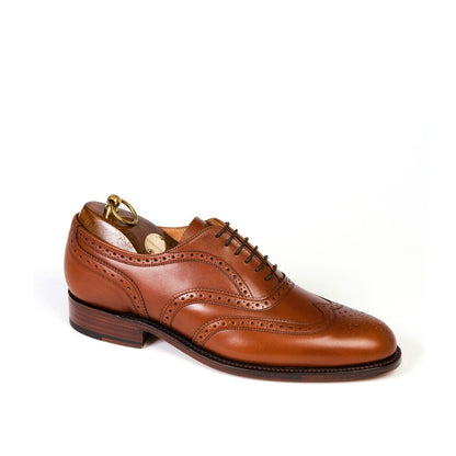 Sanders London Wing Cap Oxford Brogue Brown