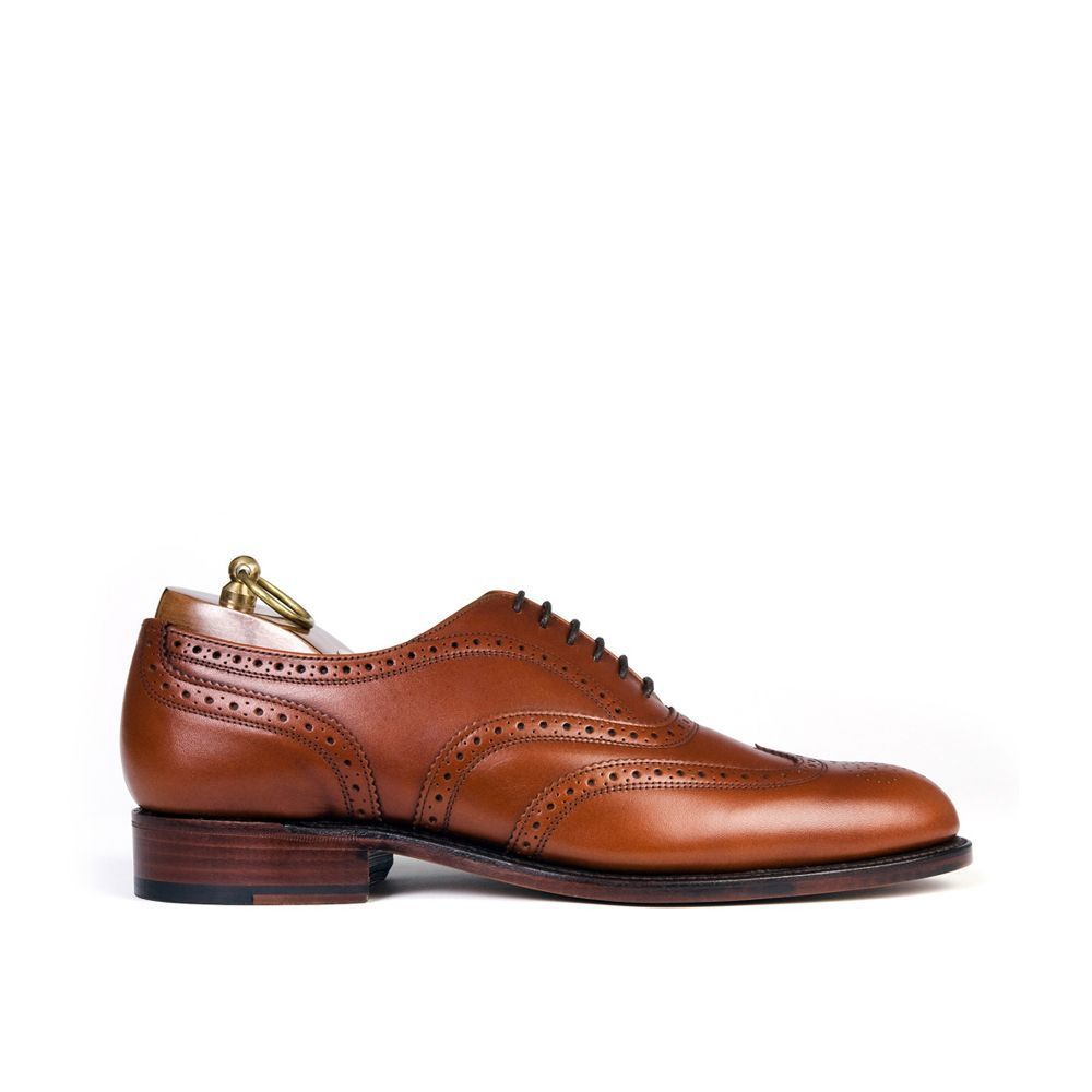 Sanders London Wing Cap Oxford Brogue Brown