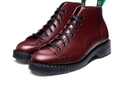 Solovair Hi Shine 7 Eyelet Monkey Boot Oxblood