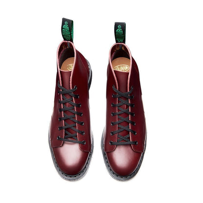 Solovair Hi Shine 7 Eyelet Monkey Boot Oxblood