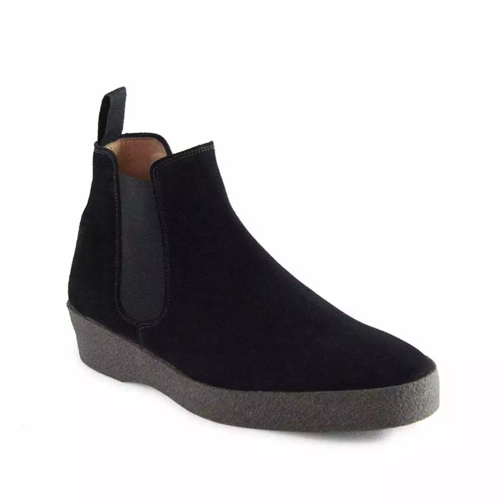 Factory Seconds Sanders Adam Black Suede Chelsea Boot