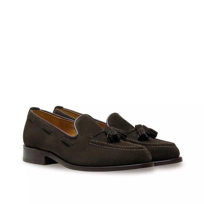 Factory Seconds Sanders Finchley Tassel Loafers Chocolate Suede
