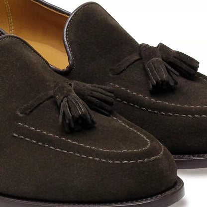 Factory Seconds Sanders Finchley Tassel Loafers Chocolate Suede