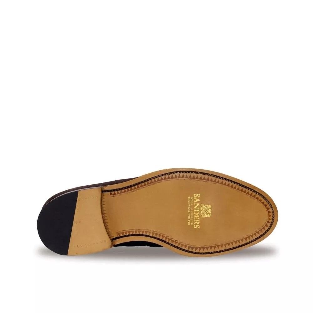 Factory Seconds Sanders Finchley Tassel Loafers Chocolate Suede