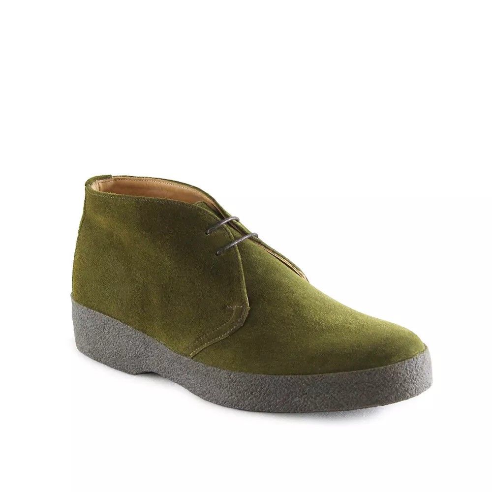 Factory Seconds Sanders Hi Top Moss Green Suede Chukka Boot
