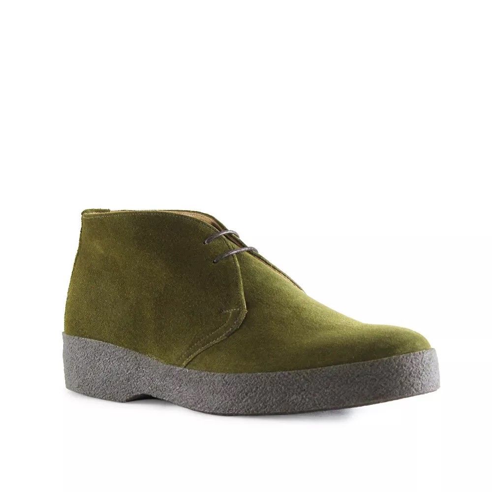 Factory Seconds Sanders Hi Top Moss Green Suede Chukka Boot