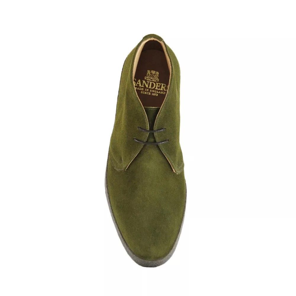 Factory Seconds Sanders Hi Top Moss Green Suede Chukka Boot