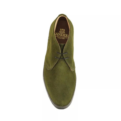 Factory Seconds Sanders Hi Top Moss Green Suede Chukka Boot