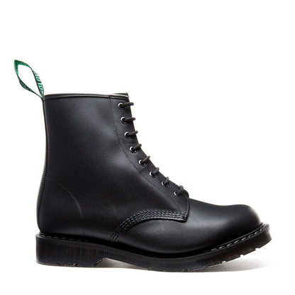 Solovair Greasy 8 Eye Derby Boot Black