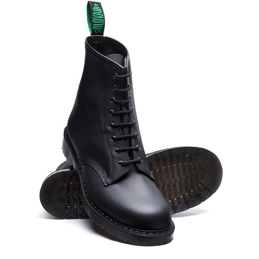 Solovair Greasy 8 Eye Derby Boot Black