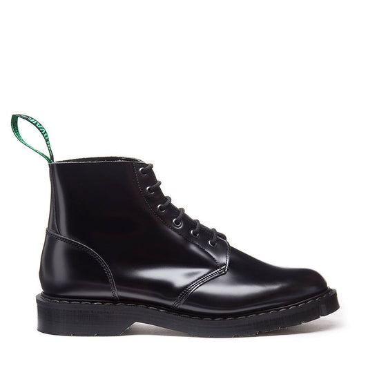 Solovair Hi Shine 6 Eye Astronaut Boot Black