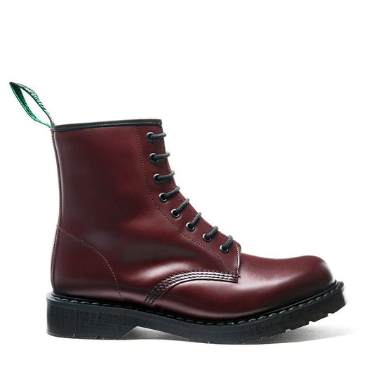 Solovair Hi Shine 8 Eye Derby Boot Oxblood