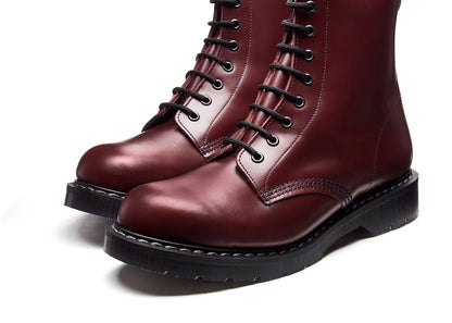 Solovair Hi Shine 8 Eye Derby Boot Oxblood