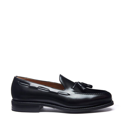 Solovair Hi Shine Tassel Loafer Black