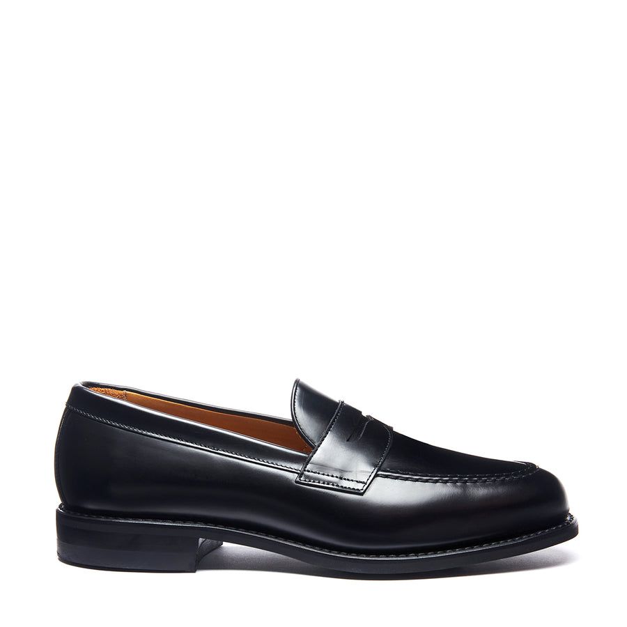Solovair Hi Shine Penny Loafer Black