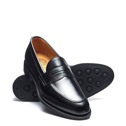 Solovair Hi Shine Penny Loafer Black