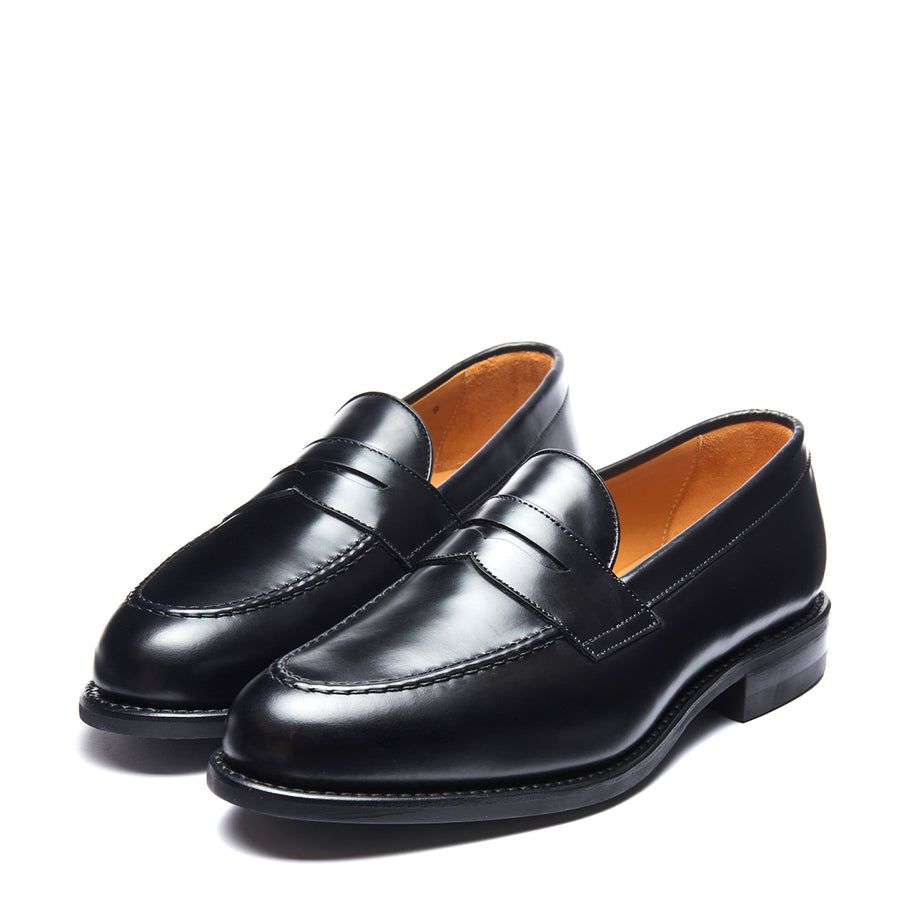 Solovair Hi Shine Penny Loafer Black