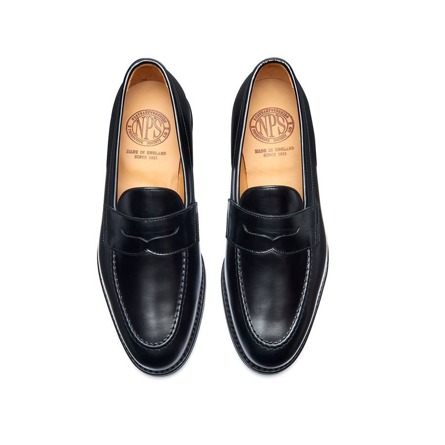 Solovair Hi Shine Penny Loafer Black