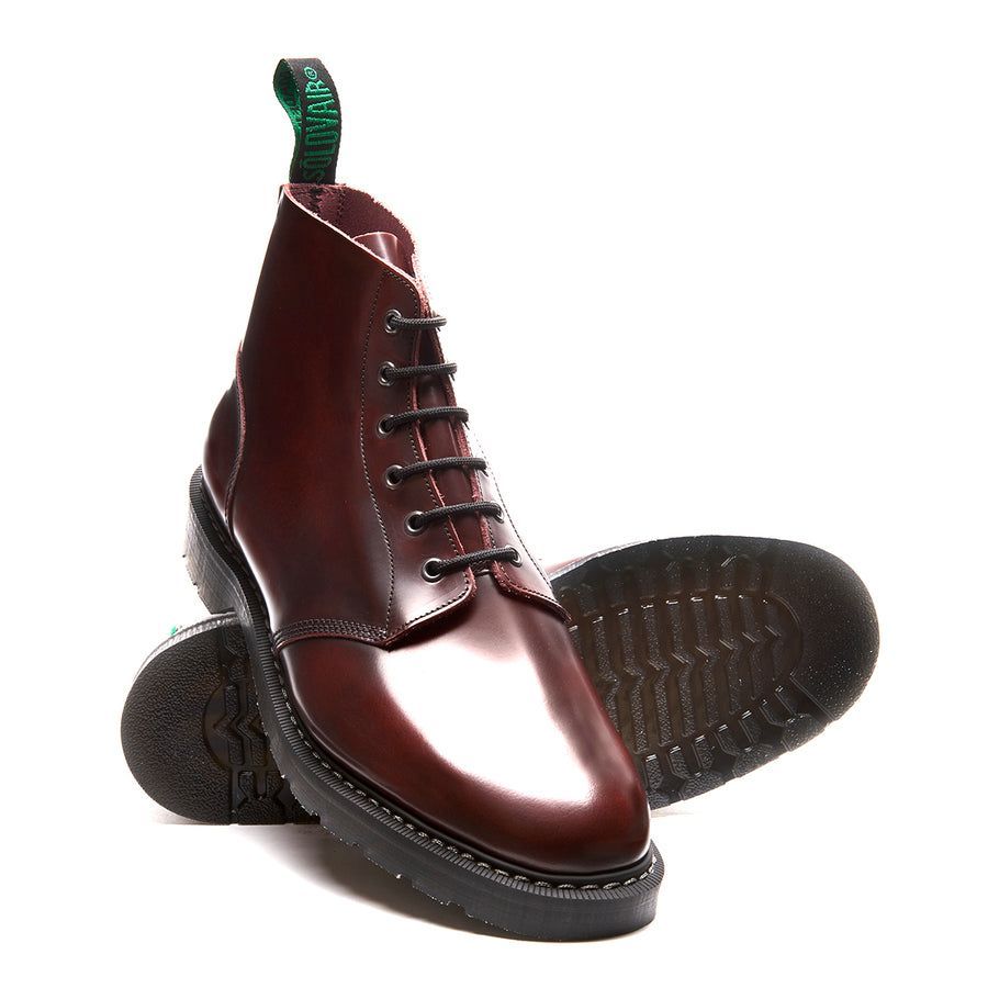 Solovair Rub Off 6 Eye Astronaut Boot Burgundy