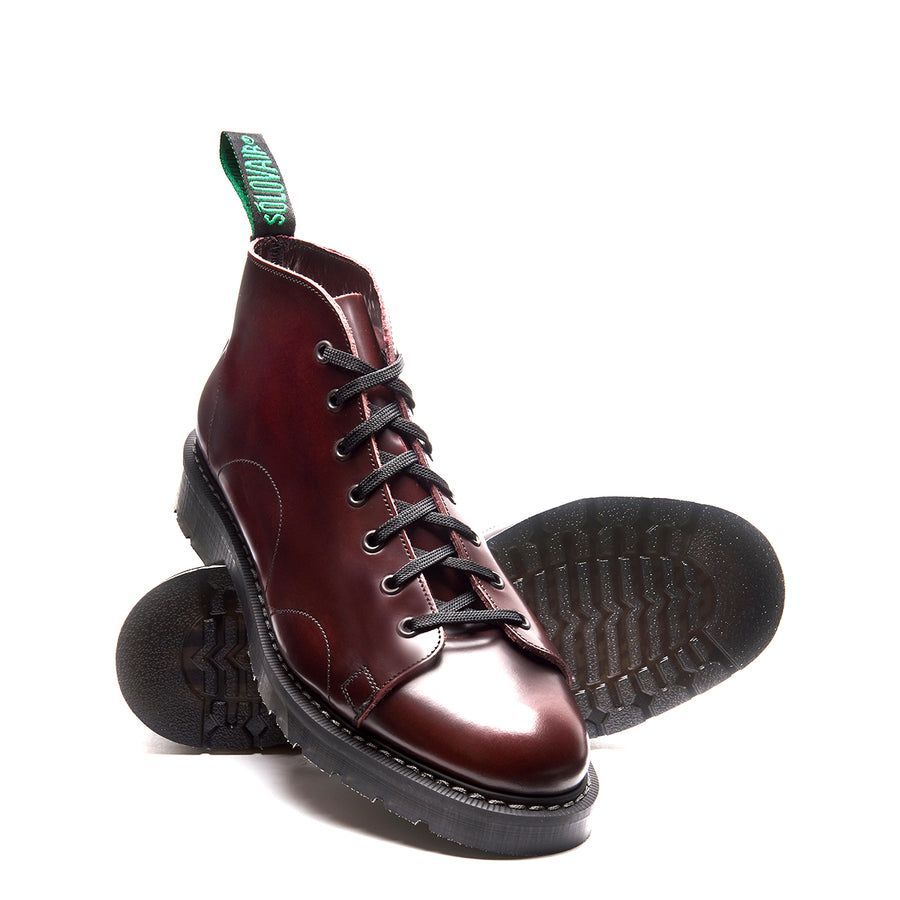Solovair Rub Off Monkey Boot Burgundy