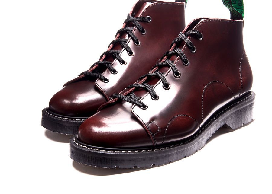Solovair Rub Off Monkey Boot Burgundy