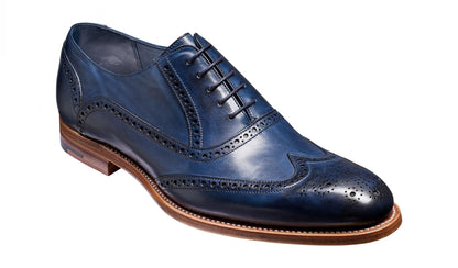 Barker Valiant Brogue Navy Hand Painted