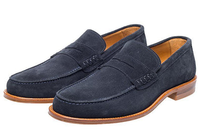 John White Allsop Suede Loafers Navy