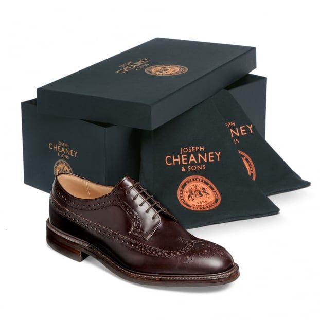 Cheaney Oliver II R Long Wing Coaching Calf Brogue Burgundy