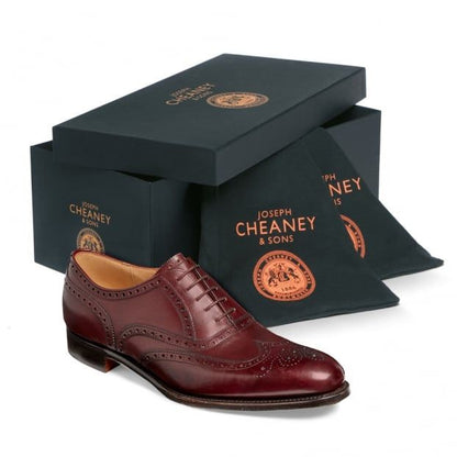 Cheaney Broad II Oxford Wingcap Calf Leather Brogue Burgundy