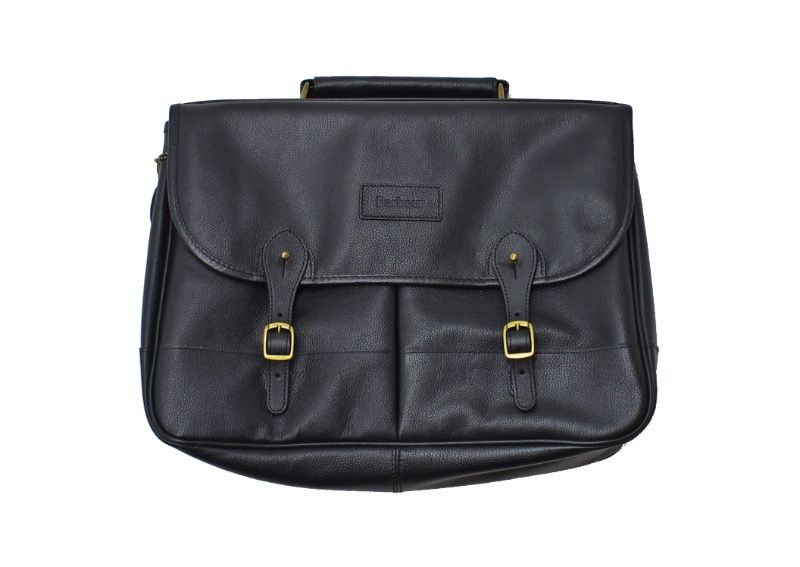 Barbour Leather Briefcase Black