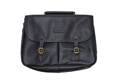 Barbour Leather Briefcase Black