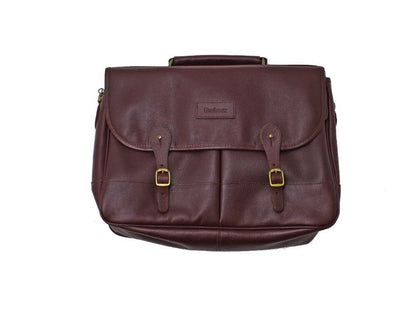 Barbour Leather Briefcase Dark Brown