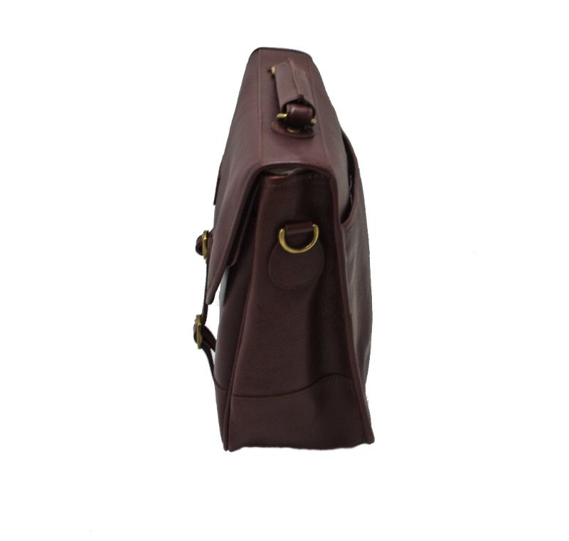 Barbour Leather Briefcase Dark Brown