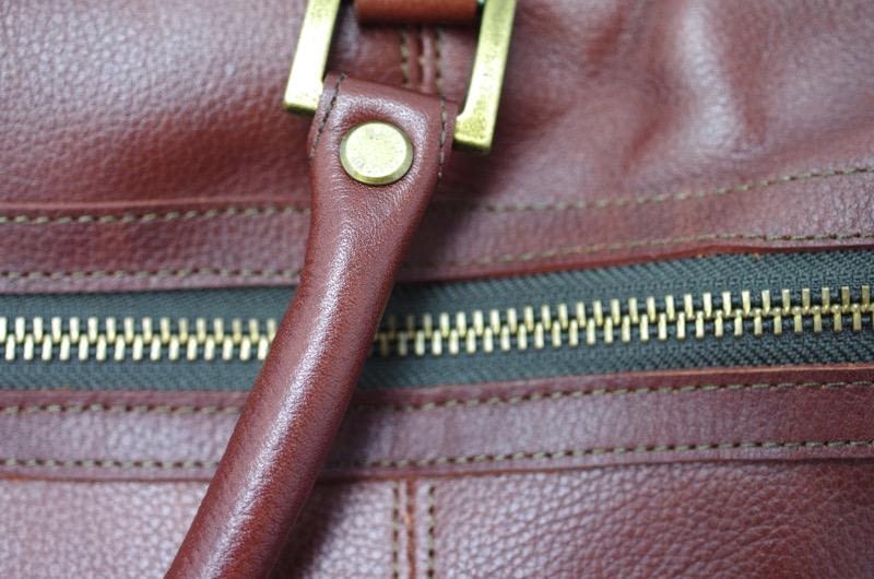 Barbour Leather Medium Travel Explorer Bag Brown