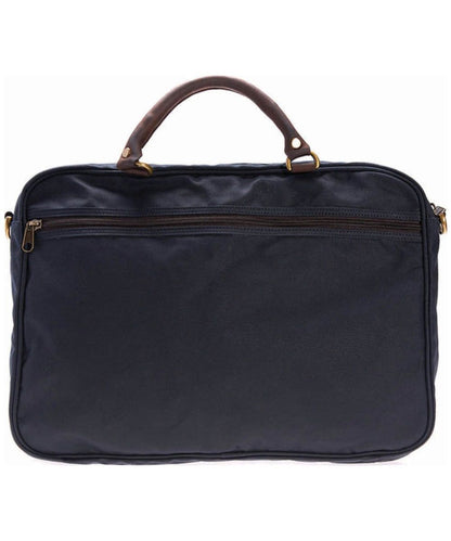 Barbour Wax And Leather Briefcase Navy