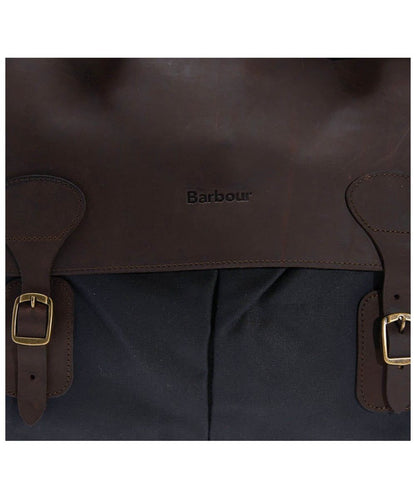 Barbour Wax And Leather Briefcase Navy