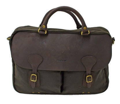 Barbour Wax And Leather Briefcase Olive
