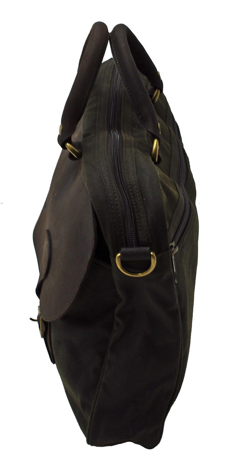 Barbour Wax And Leather Briefcase Olive