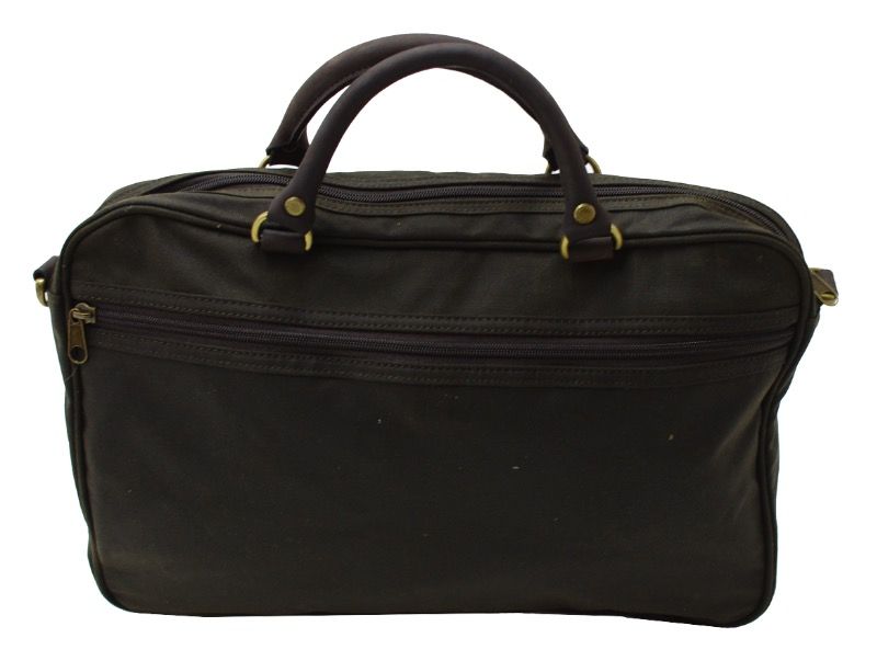Barbour Wax And Leather Briefcase Olive