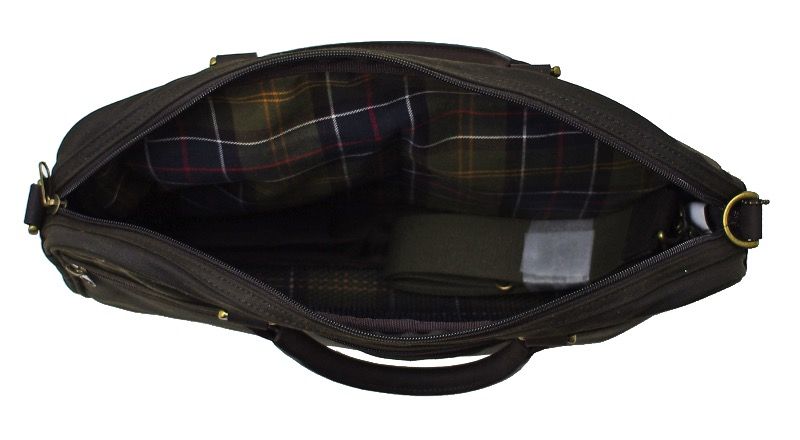 Barbour Wax And Leather Briefcase Olive