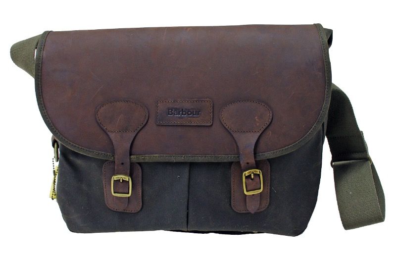 Barbour Wax Leather Tarras Bag Olive