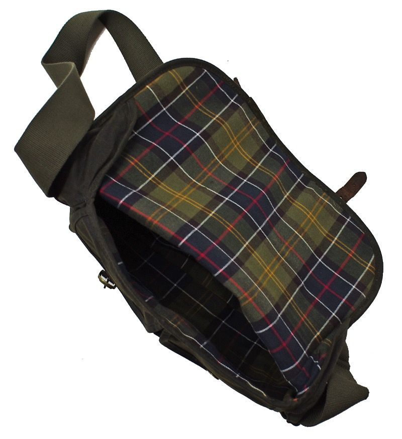 Barbour Wax Leather Tarras Bag Olive
