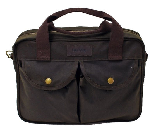 Barbour Waxed Longthorpe Laptop Bag Olive