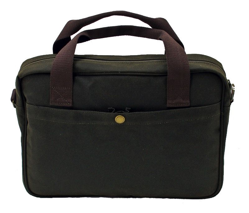 Barbour Waxed Longthorpe Laptop Bag Olive