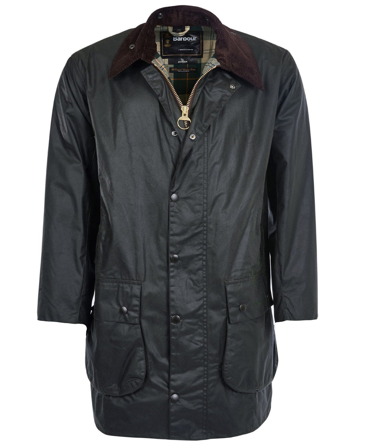 Barbour Border Waxed Jacket Sage