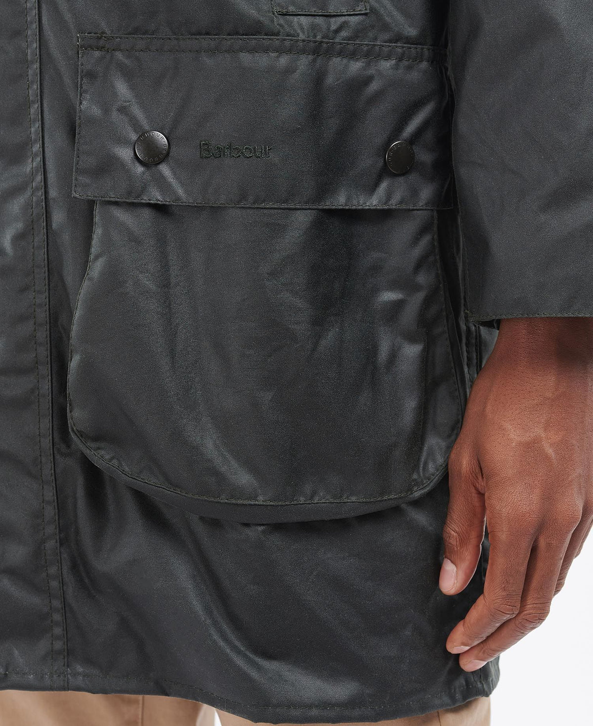 Barbour Border Waxed Jacket Sage